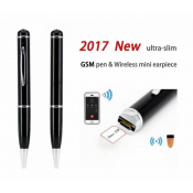 NEW GSM ID Pen Induction with super Mini Spy Hidden Wireless Earpiece GSM pen